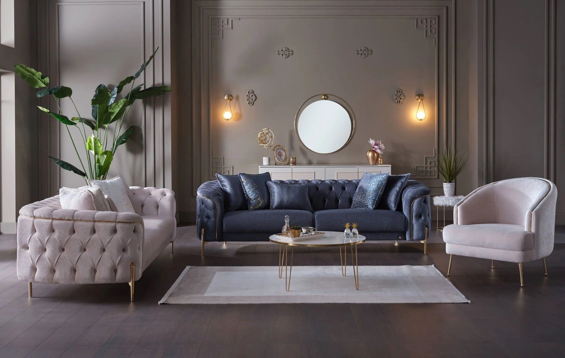 Dolce Gold Koltuk Takımı (3+3+B)
