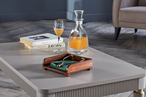 DEKORATİF PİRİNÇ KAHVE AHŞAP PEÇETELİK MA4265