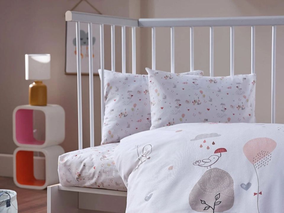 DOQU NAKIŞLI BEBEK NEVRESİM TAKIMI PRETTY BEAR BEBEK - BEYAZ
