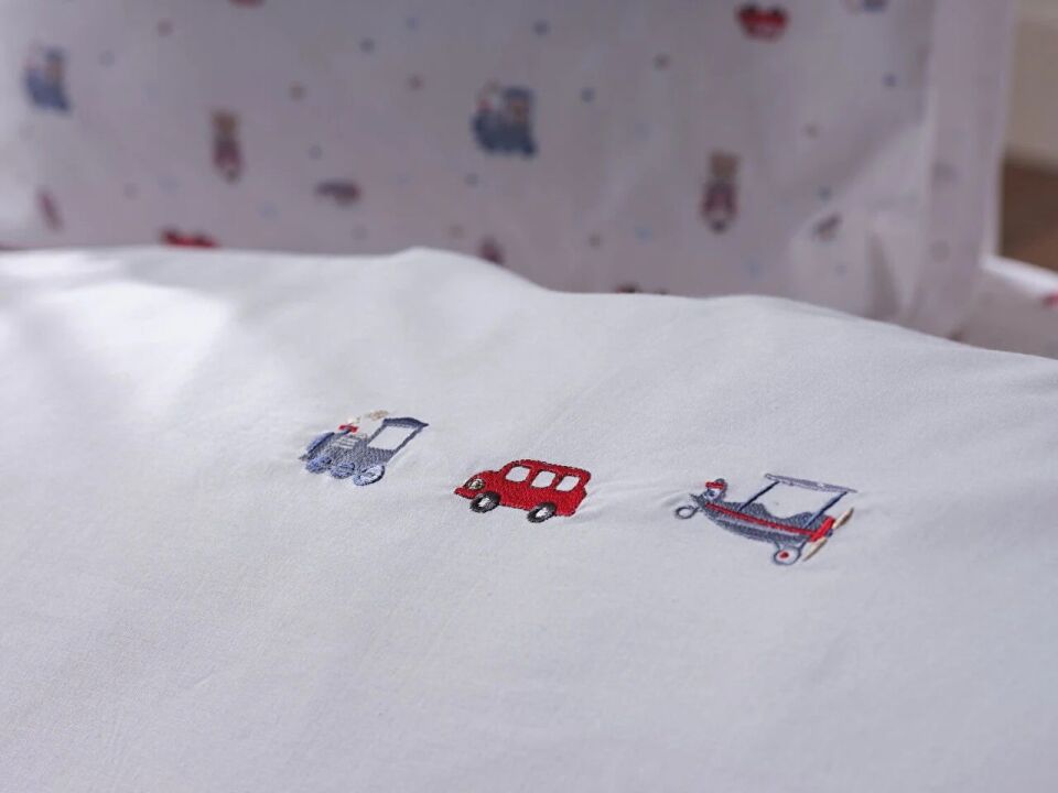 DOQU NAKIŞLI BEBEK NEVRESİM TAKIMI BABY CAR BEBEK - BEYAZ